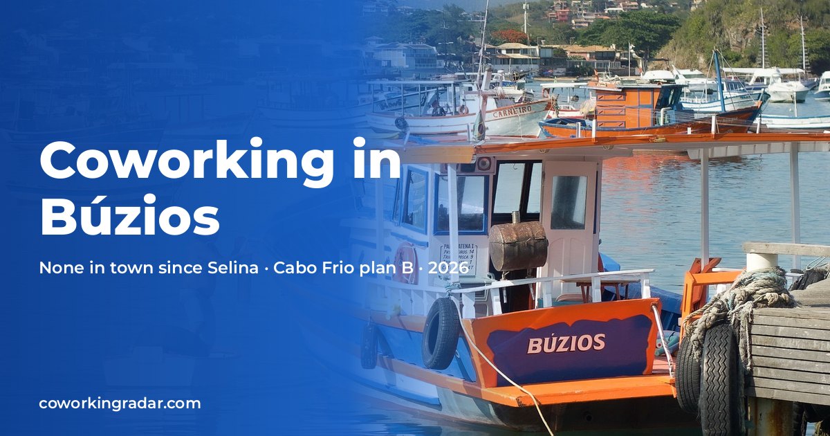 Coworking in Búzios (2026): No Coworking Since Selina Closed, a Hostel Desk & Cabo Frio Plan B — Coworking Radar Score 2/10