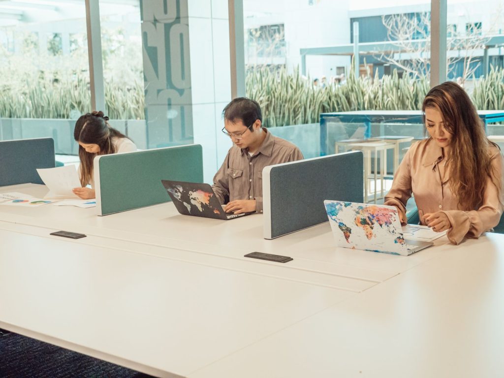 Laptop on a shared desk