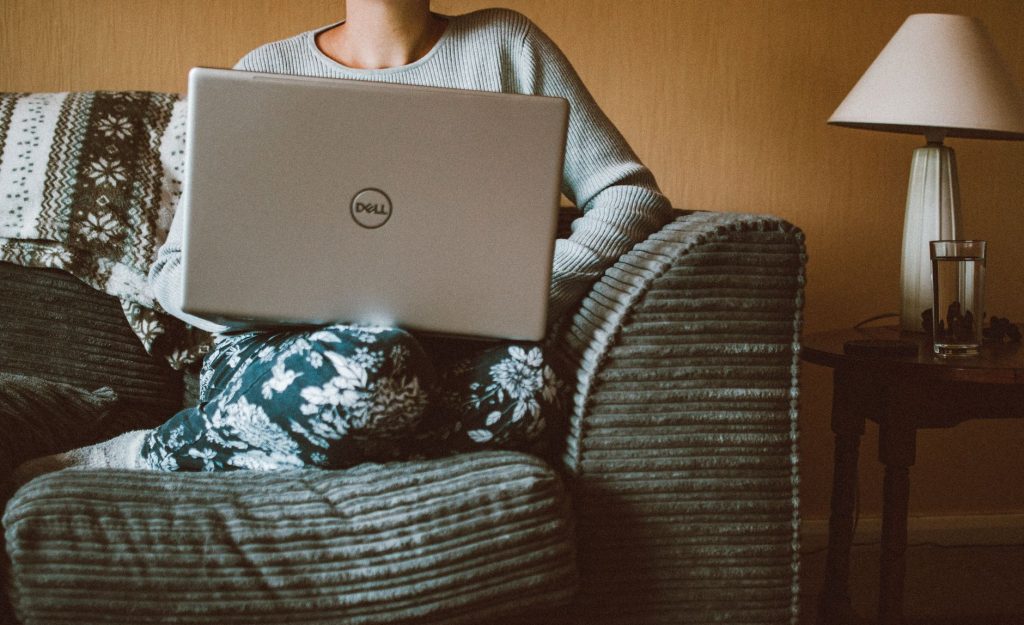 Person working on a laptop